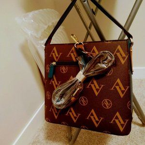 Adrienne Vittadini Signature Lock Monogram Tote
